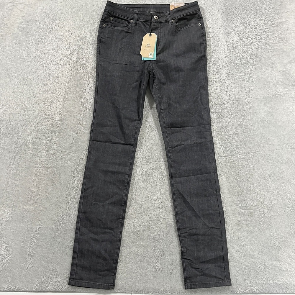 PrAna Kayla Classic Slim Skinny Jeans Womens 8 Black Denim Stretch High Rise